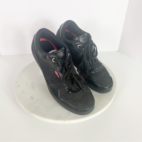 Levi’s Strauss Sneakers Casual Athletic Shoes Men’s Black Textile Upper Size 8.5 - Picture 2 of 10
